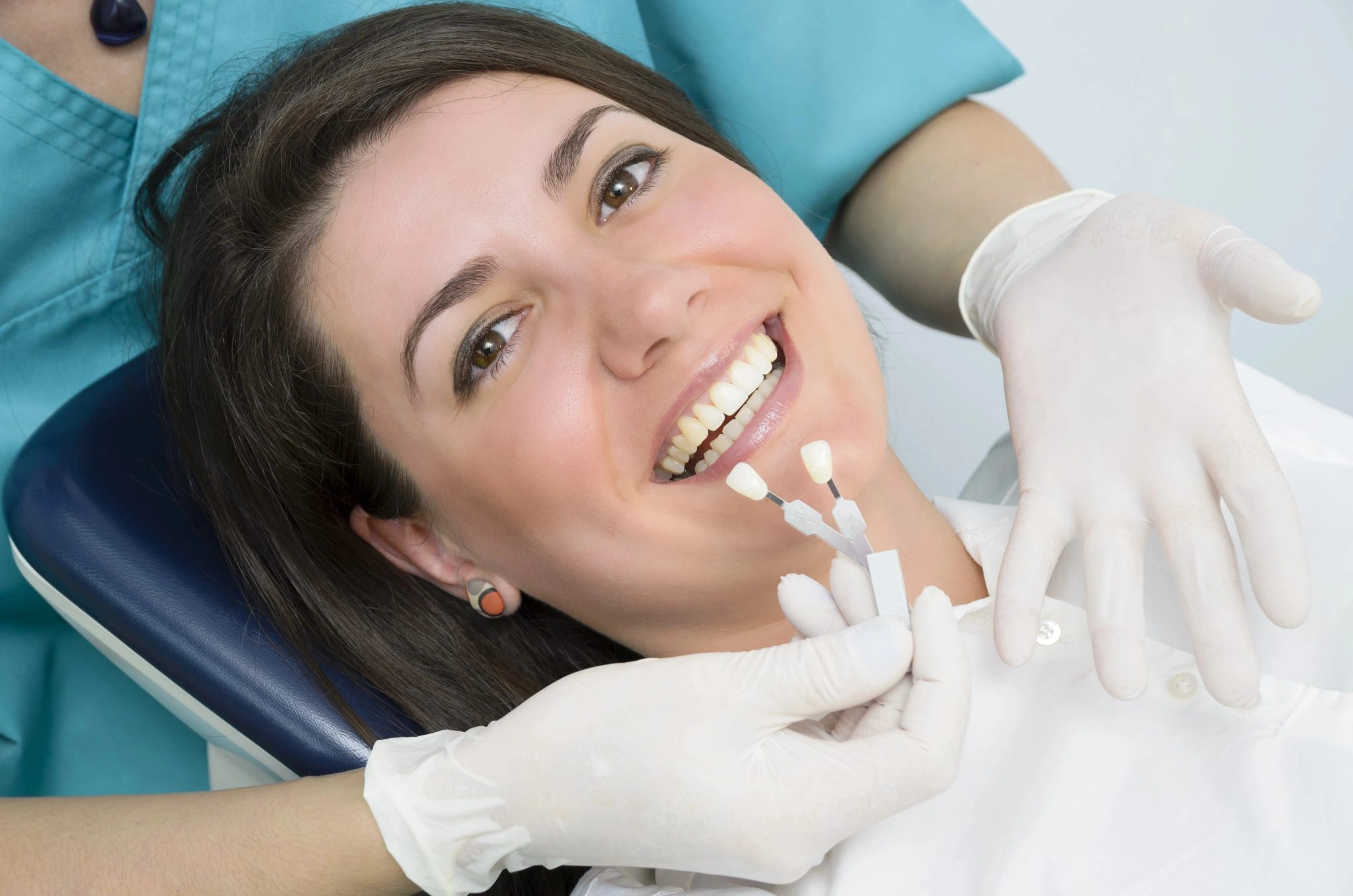 Patient receiving a professional dental examination